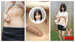 Observing Marika Naruse&#39;s belly button and cleaning it with a cotton swab