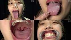 [Mouth, throat dick] A close-up of the mouth, tongue, teeth, and throat of blonde gal model Maina Mizuto!