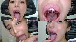 [Oral fetish] Aya Sakurai&#39;s maniac oral observation and oral fetish play! [Swallowing]-