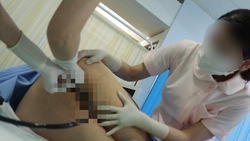 [手術手套] 3名護士的肛門內窺鏡和手工作