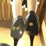 A girl in a maid costume crushes pistachios with high heels! !