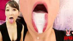 POV : Chie AOI's erotic explosion!  Tongue observation and Saliva Fetishism
